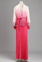 Chic Pleated Modest Skirt Set